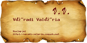Váradi Valéria névjegykártya